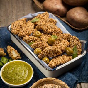 ROSTI ANDINO DE PAPAS Y OLIVADA DE ALBAHACA