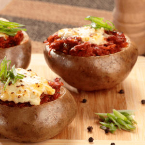 PAPAS RELLENAS DE COSTILLA DE CERDO BRASEADA
